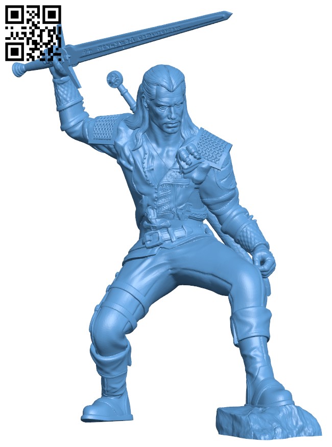 Geralt - The Witcher H004822 file stl free download 3D Model for CNC and 3d printer