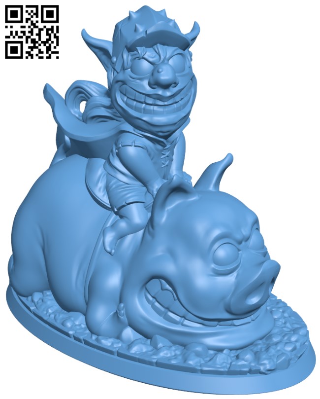 Goblin Pig Rider H004540 file stl free download 3D Model for CNC and 3d printer