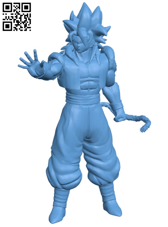 Gogeta ss4 - Dragon ball H004267 file stl free download 3D Model for CNC and 3d printer