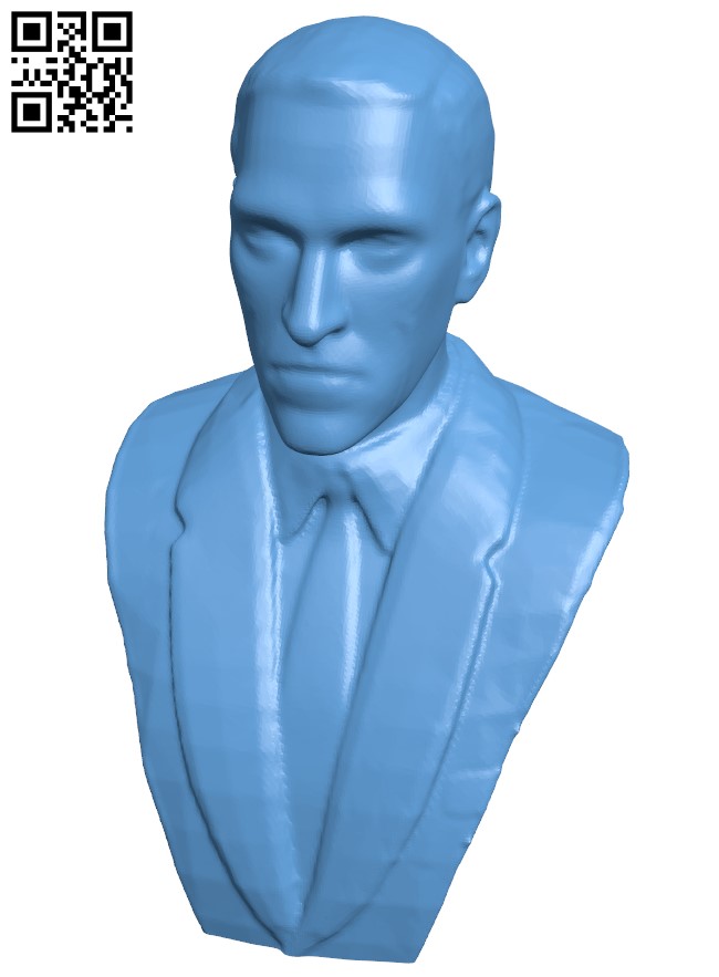 H.P. Lovecraft Bust H004420 file stl free download 3D Model for CNC and 3d printer