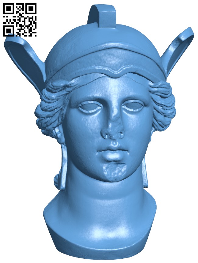 Head from the statue of Athena Parthenos H004699 file stl free download 3D Model for CNC and 3d printer