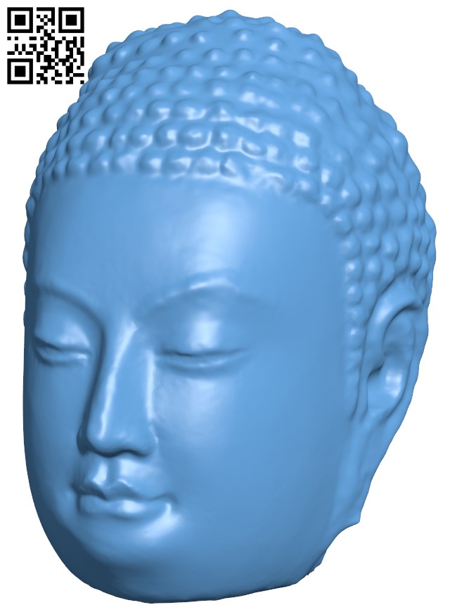 Head of a Buddha H004827 file stl free download 3D Model for CNC and 3d printer