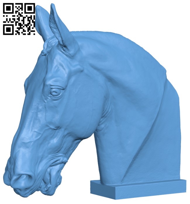 Head of a Horse H004631 file stl free download 3D Model for CNC and 3d printer