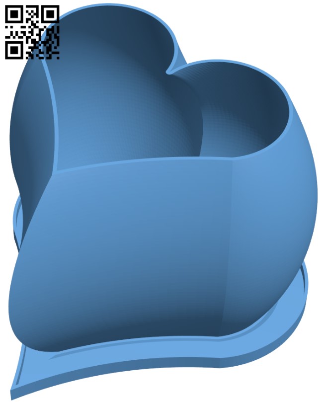 Heart Shaped Succulent Planter With Tray H004332 file stl free download 3D Model for CNC and 3d printer