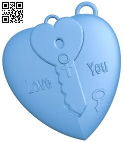 Heart and key pendant