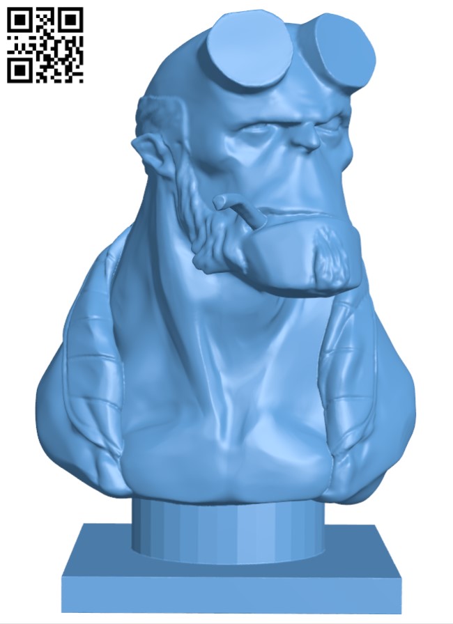 Hellboy bust H004271 file stl free download 3D Model for CNC and 3d printer