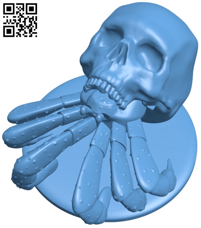 Hermit crab in skull H004422 file stl free download 3D Model for CNC and 3d printer