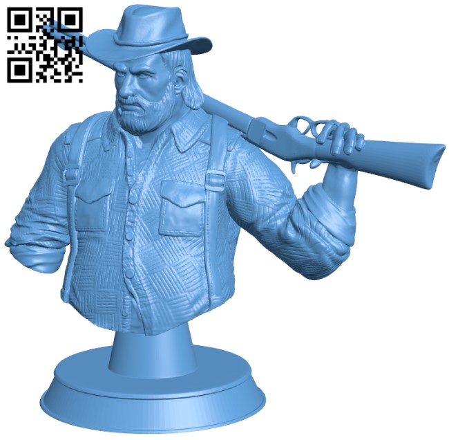 Hunter bust H004273 file stl free download 3D Model for CNC and 3d printer