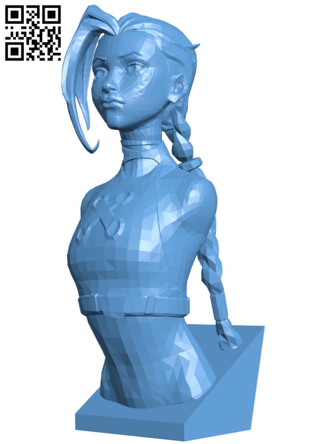 Jinx bust H004336 file stl free download 3D Model for CNC and 3d printer