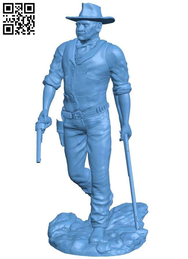 John Wayne H004275 file stl free download 3D Model for CNC and 3d printer