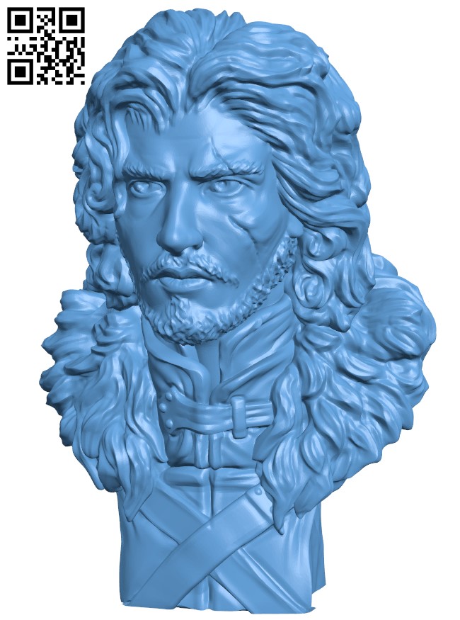 Jon Snow Bust H004552 file stl free download 3D Model for CNC and 3d printer