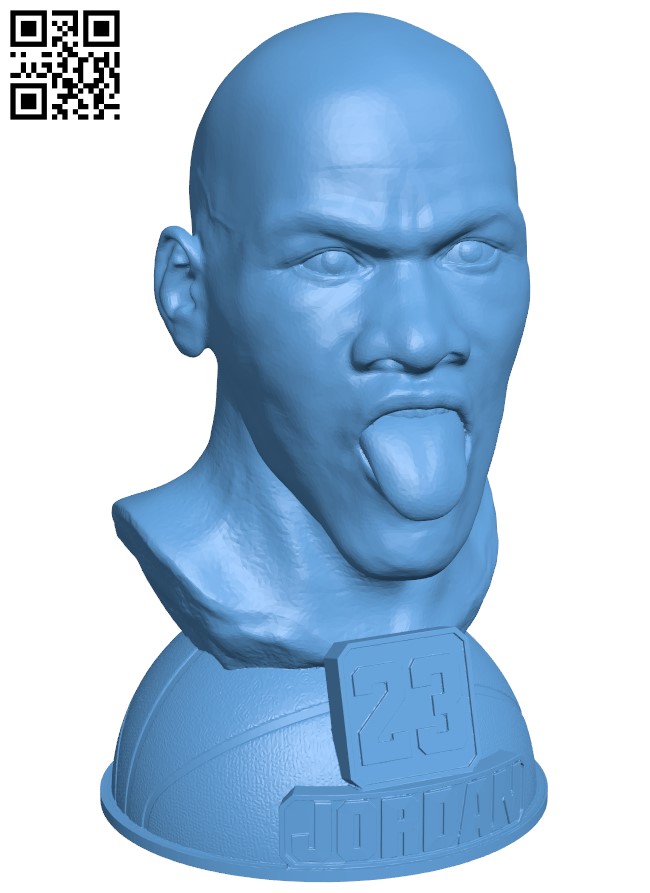 Jordan bust H004835 file stl free download 3D Model for CNC and 3d printer