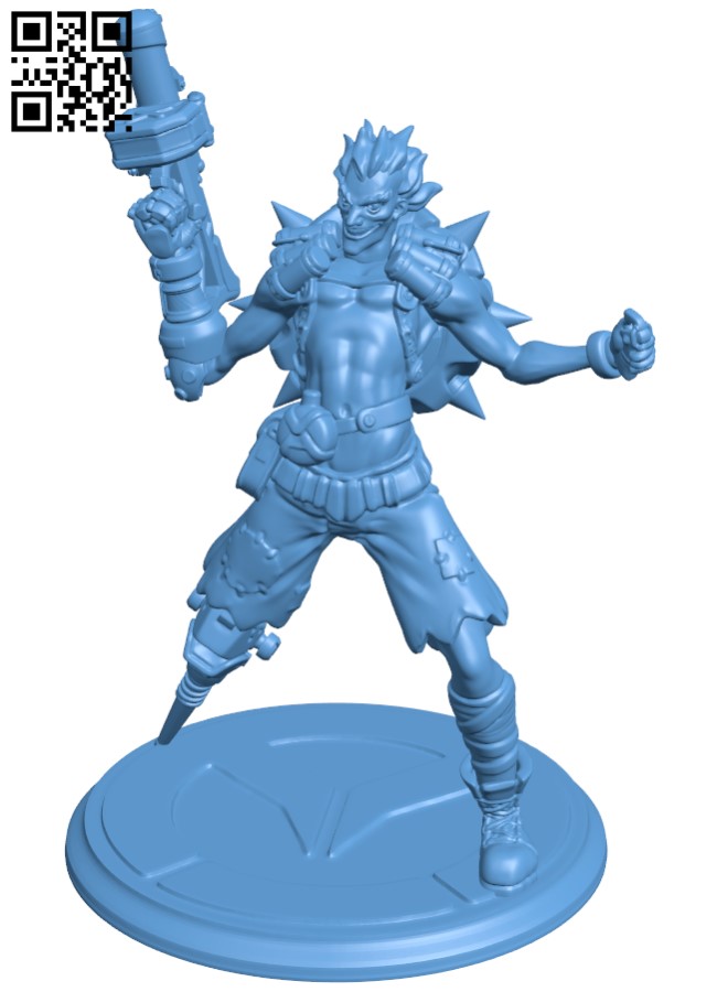 Junkrat - Overwatch H004276 file stl free download 3D Model for CNC and 3d printer