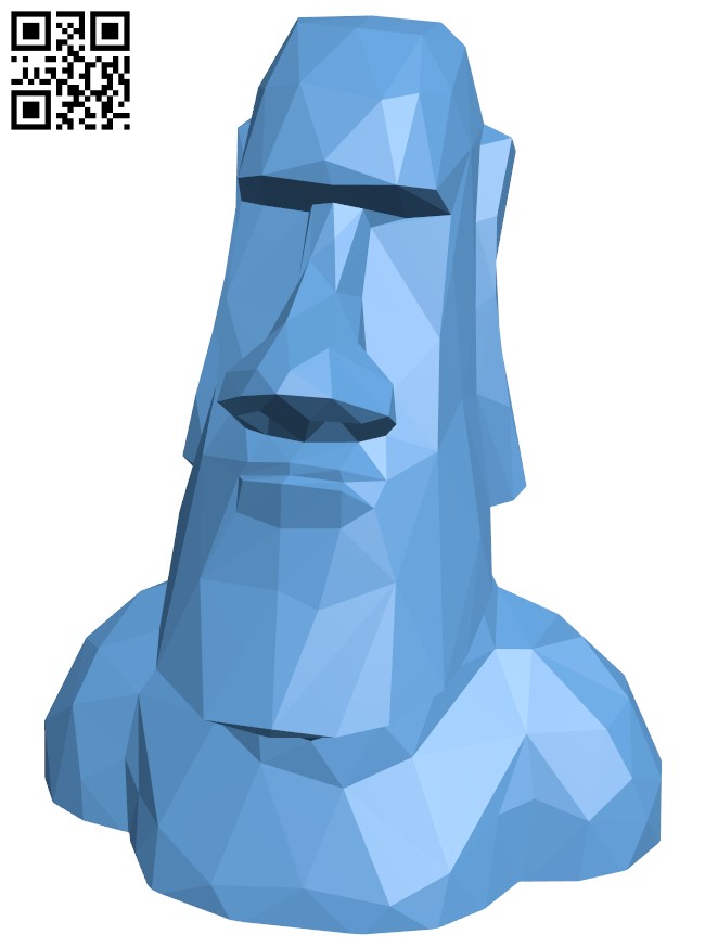 Low Poly Moai H004841 file stl free download 3D Model for CNC and 3d printer