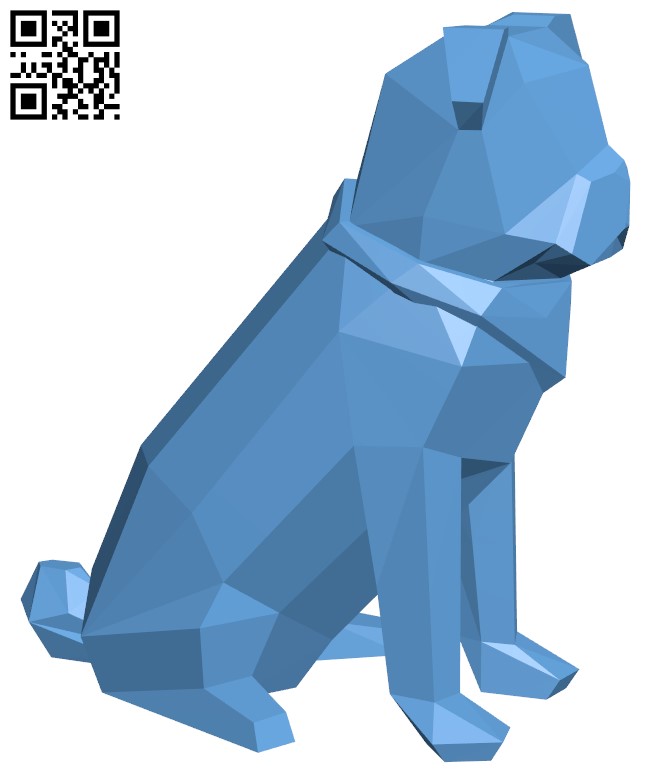 Low Poly Pug H004717 file stl free download 3D Model for CNC and 3d printer