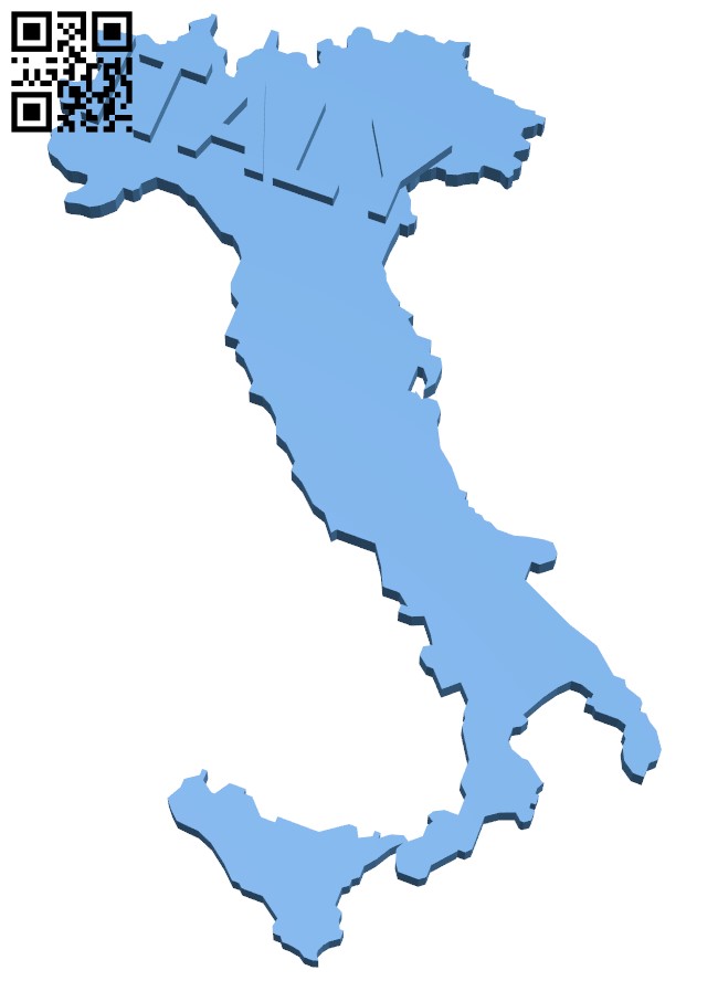 Map of Italy H004564 file stl free download 3D Model for CNC and 3d printer
