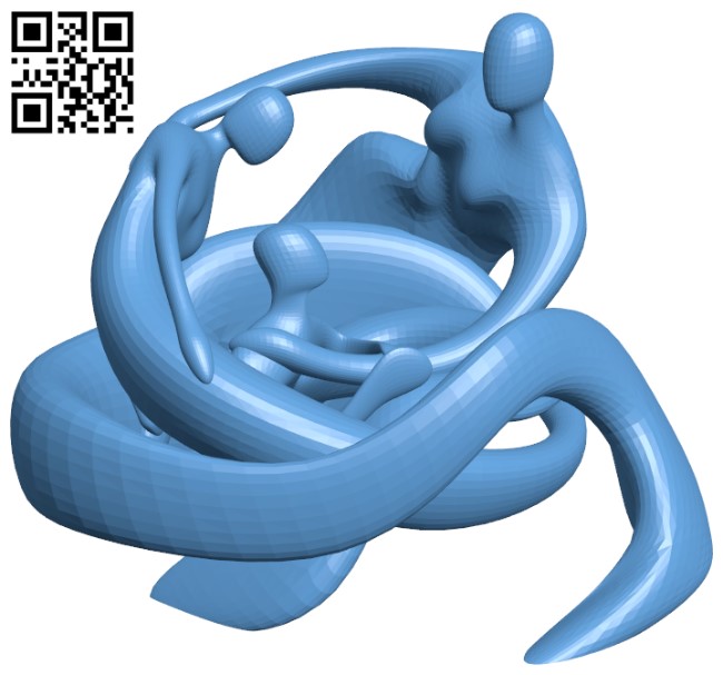 Mother and children H004571 file stl free download 3D Model for CNC and 3d printer