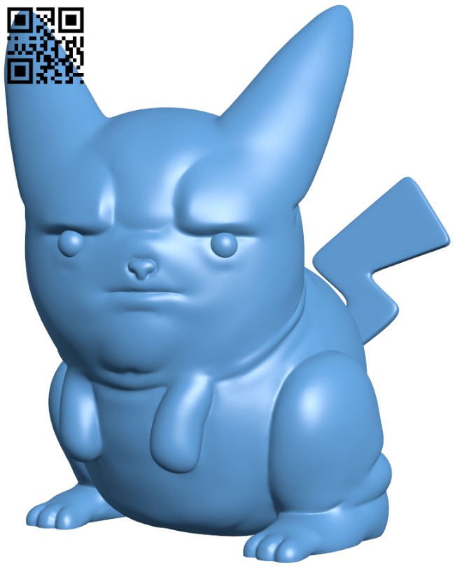 3D Print of One Pissed Off Pikachu, miniature pokemon meme by sinchao