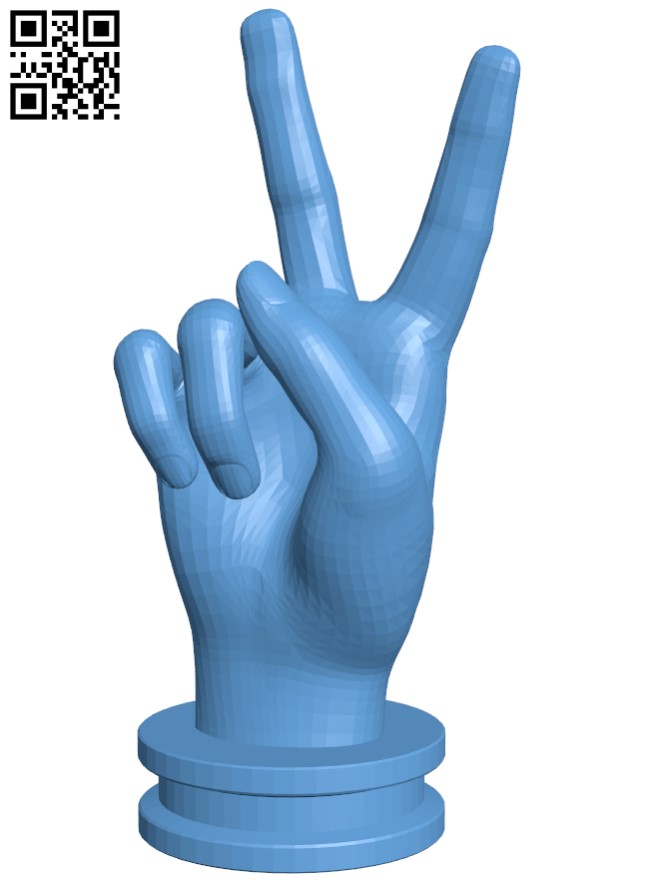 Peace Gesture H004178 file stl free download 3D Model for CNC and 3d printer