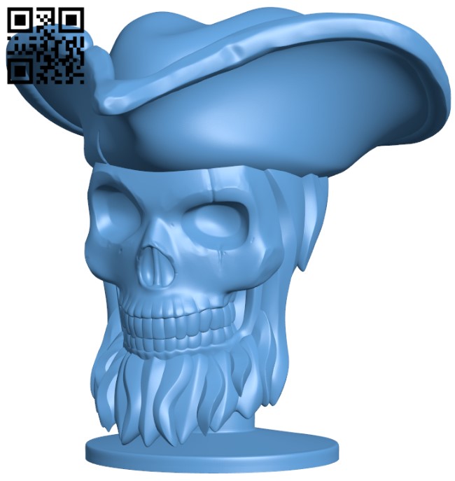 Pirate skull H004353 file stl free download 3D Model for CNC and 3d printer