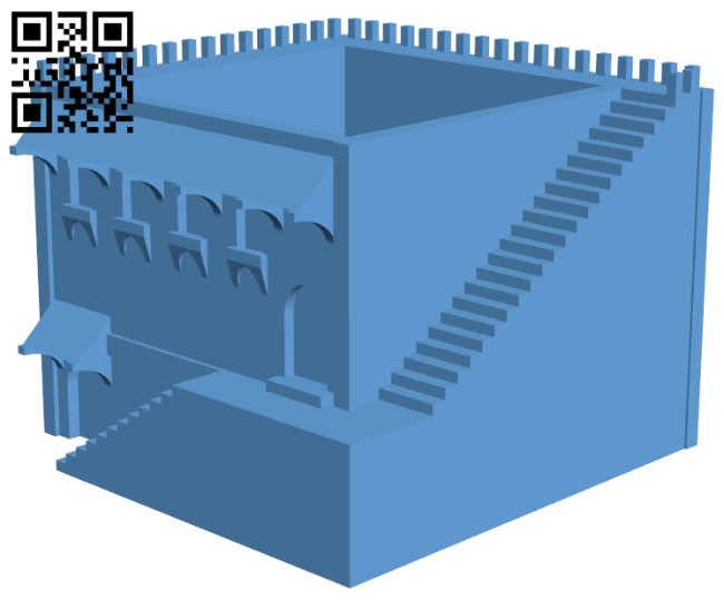 Planter mini middle eastern villa H004354 file stl free download 3D Model for CNC and 3d printer