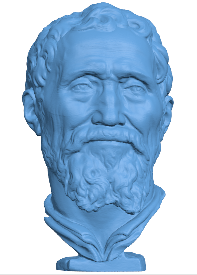 Portrait of Michelangelo H004581 file stl free download 3D Model for CNC and 3d printer