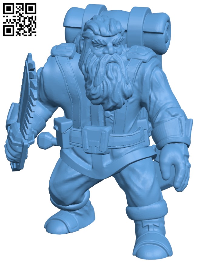 Private Dwarf Soldier H004223 file stl free download 3D Model for CNC and 3d printer