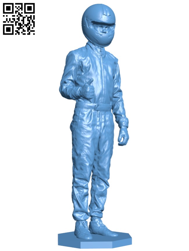 Racer in helmet H004359 file stl free download 3D Model for CNC and 3d printer