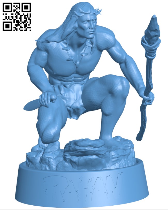 Rahan prehistoric warrior H004454 file stl free download 3D Model for CNC and 3d printer