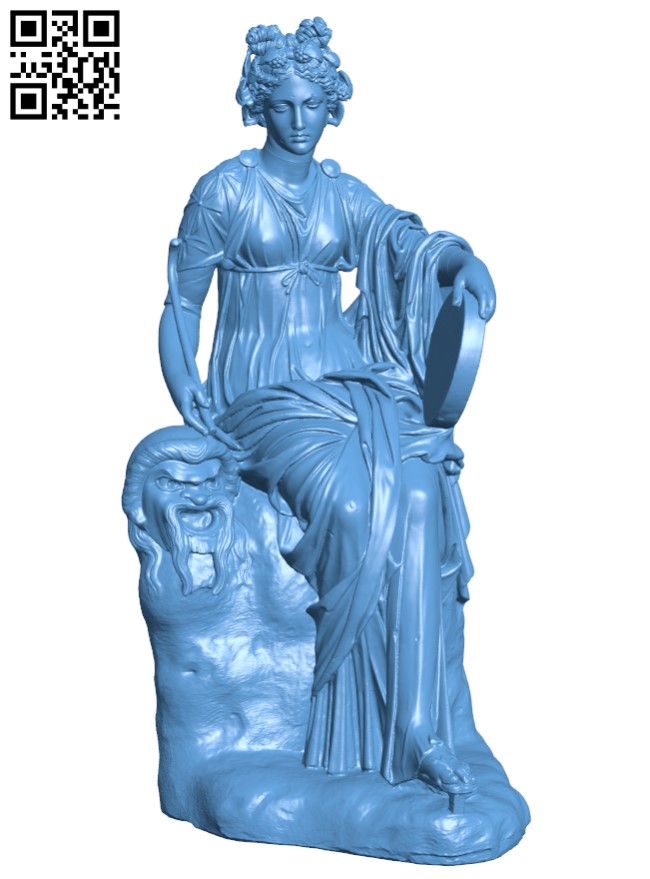 Seated Muse, Thalia H004224 file stl free download 3D Model for CNC and 3d printer