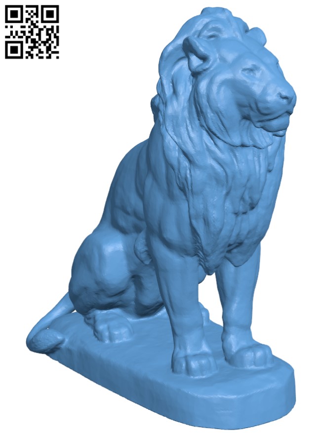 Sitting Lion H004464 file stl free download 3D Model for CNC and 3d printer