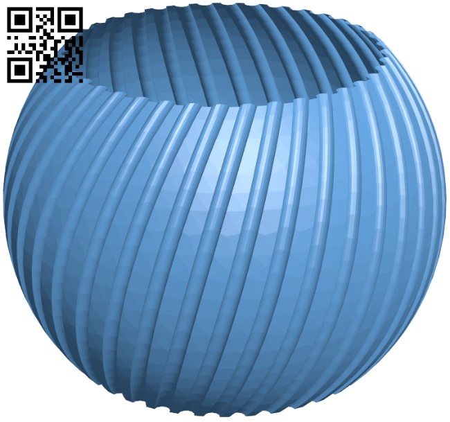 Sphere Planter Striped H004229 file stl free download 3D Model for CNC and 3d printer