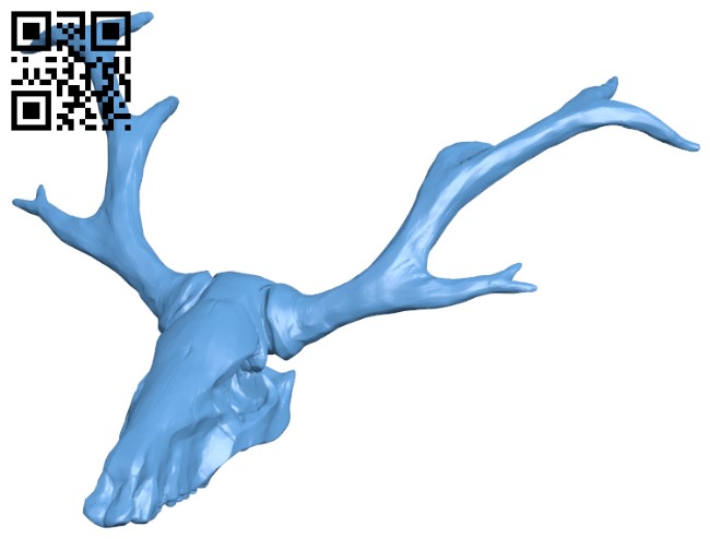 Stag Skull H004761 file stl free download 3D Model for CNC and 3d printer