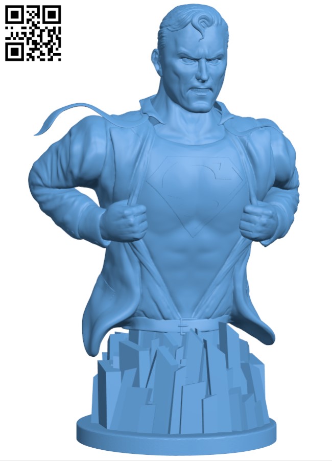 Superman Bust H004591 file stl free download 3D Model for CNC and 3d printer