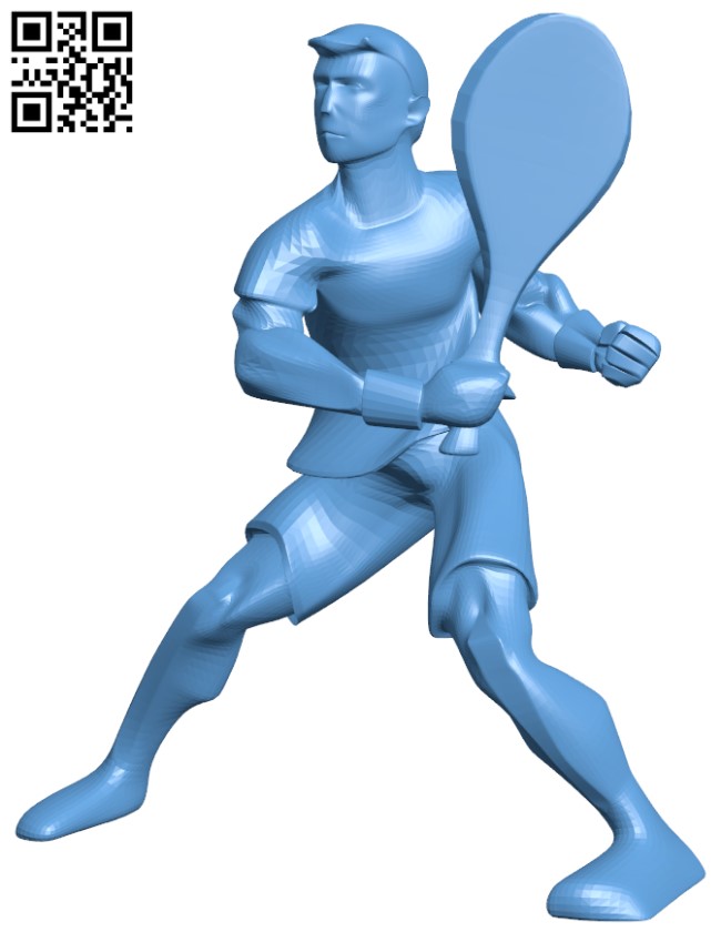 Tennis player H004477 file stl free download 3D Model for CNC and 3d printer