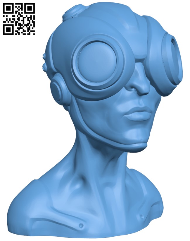 The Armoured Baron Pilot Bust H004480 file stl free download 3D Model for CNC and 3d printer
