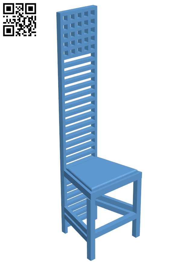 The Hill House Chair By Charles Mackintosh H004599 file stl free download 3D Model for CNC and 3d printer