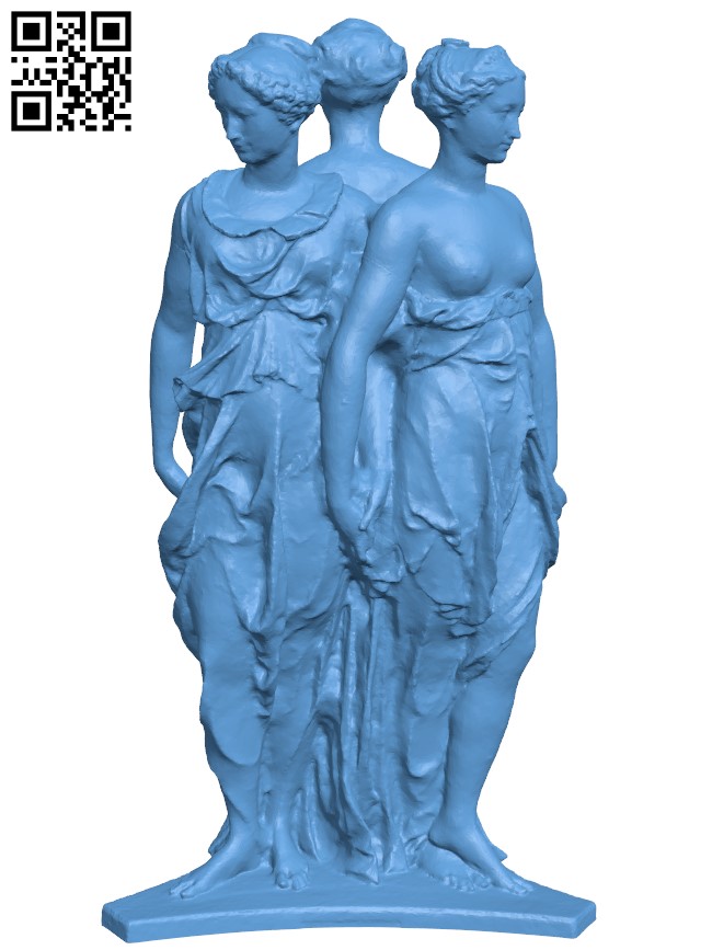 The Three Graces at The Royal Cast Collection, Copenhagen H004768 file stl free download 3D Model for CNC and 3d printer