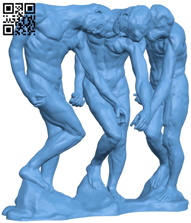 The Three Shades at The Musée Rodin, Paris H004769 file stl free download 3D Model for CNC and 3d printer