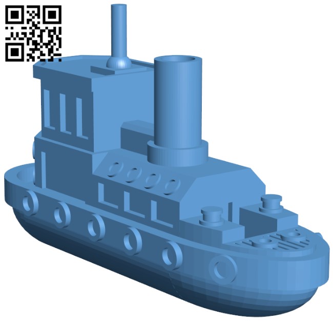 Tug Boat H004233 file stl free download 3D Model for CNC and 3d printer
