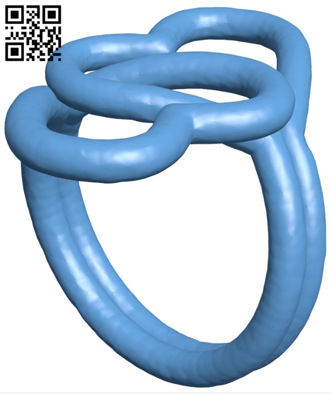 Twisted hearts ring H004235 file stl free download 3D Model for CNC and 3d printer