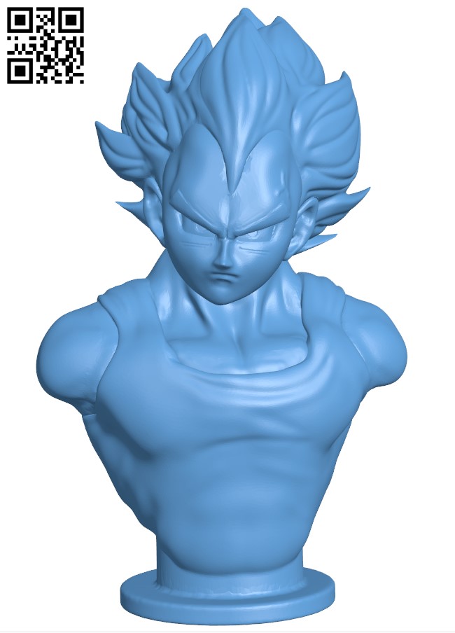 Vegeta Bust H004485 file stl free download 3D Model for CNC and 3d printer