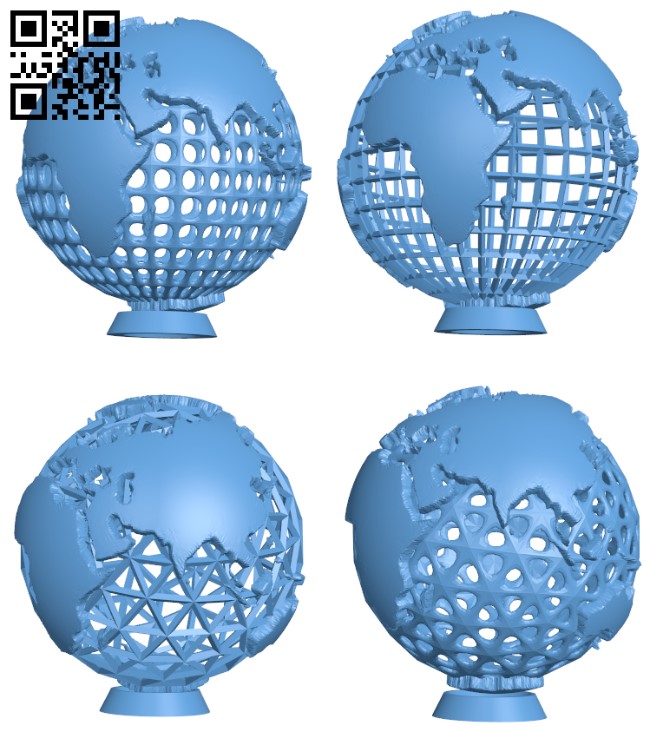 Wired Earth Globes H004366 file stl free download 3D Model for CNC and 3d printer