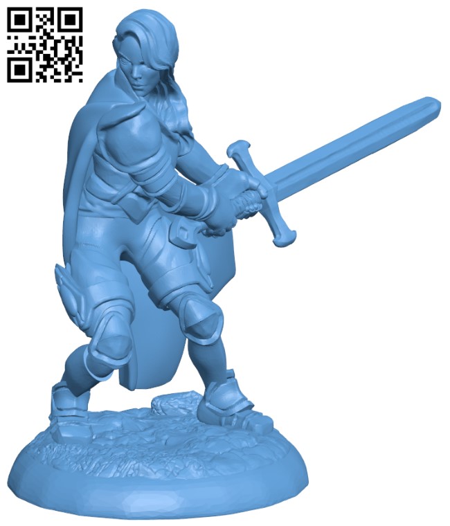 Woman Paladin H004779 file stl free download 3D Model for CNC and 3d printer