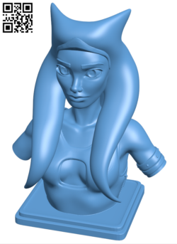Ahsoka Tano Bust H005690 file stl free download 3D Model for CNC and 3d printer