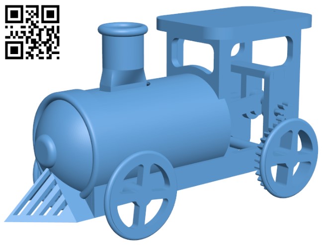 Balloon Powered Single Cylinder Air Engine Toy Train H005571 file stl free download 3D Model for CNC and 3d printer