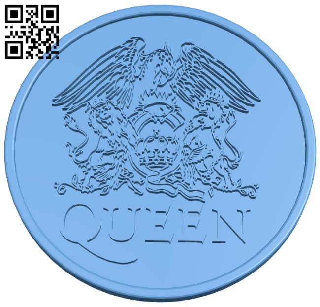 Band logo - Queen coin H005572 file stl free download 3D Model for CNC and 3d printer