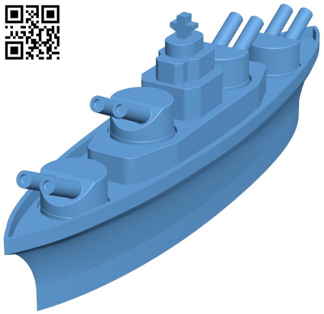 Battleships - With rotating gun turrets H005038 file stl free download 3D Model for CNC and 3d printer