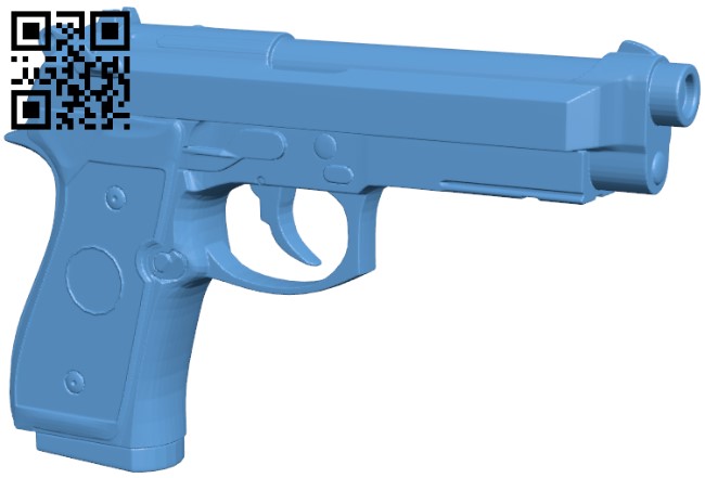 Beretta 92 FS - Gun H004974 file stl free download 3D Model for CNC and 3d printer
