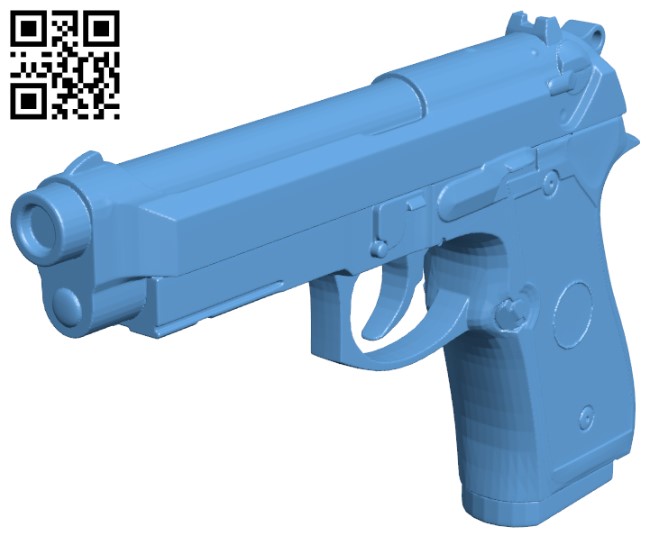 Beretta 92 FS - Gun H005039 file stl free download 3D Model for CNC and 3d printer